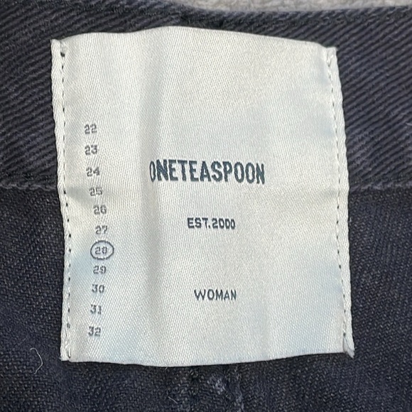 One by One Teaspoon 2020 Mini Skirt Black Denim Jean Distressed High Rise 28 - Picture 7 of 14